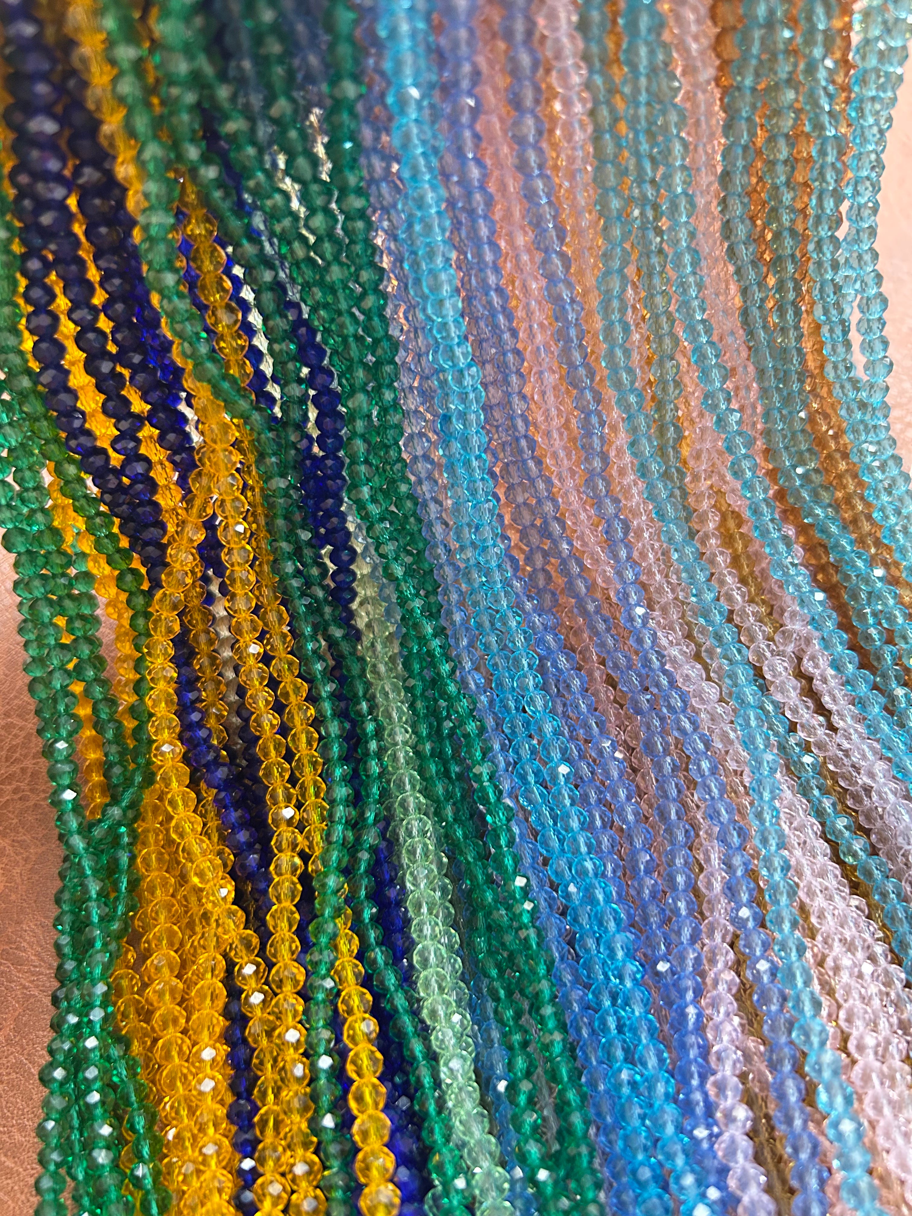 4mm flat faceted beads glass beads
